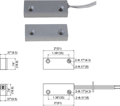 Contact magnetic aparent pentru usi metalice MET 200