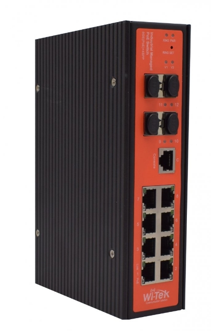 Poza cu Switch PoE 8 porturi tip industrial cu management