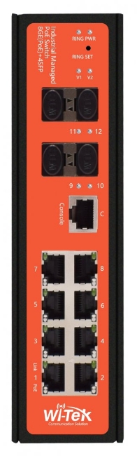 Poza cu Switch PoE 8 porturi tip industrial cu management