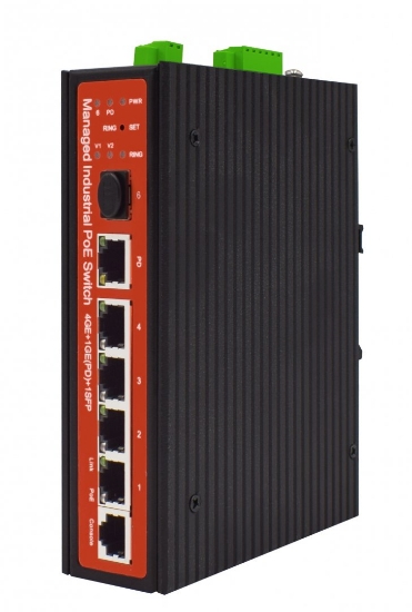 Poza cu Switch PoE 4 porturi Gigabit cu management tip industrial