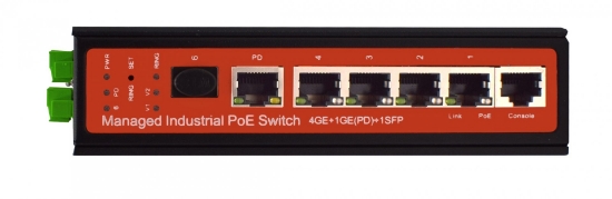 Poza cu Switch PoE 4 porturi Gigabit cu management tip industrial