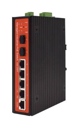 Poza cu Switch PoE 4 porturi Gigabit cu management tip industrial