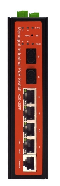 Poza cu Switch PoE 4 porturi Gigabit cu management tip industrial