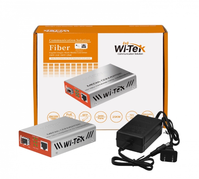 Poza cu Media converter Gigabit cu iesire PoE