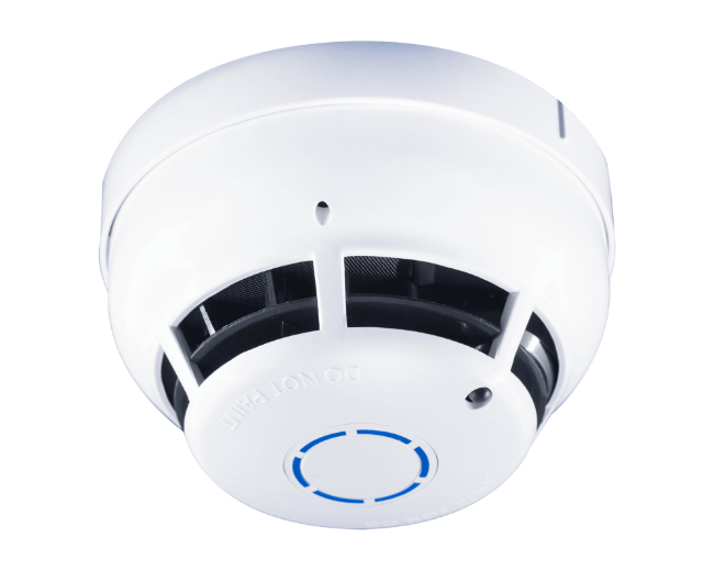 Poza cu Detector optic de fum si temperatura cu semnalizare optica si modul de voce cu mesaj vocal de alarma, protocol Algo-Tec 6000, are un algoritm interactiv de detectie, semal digital, reglare nivel de sensibilitate in functie de mediul de instalare