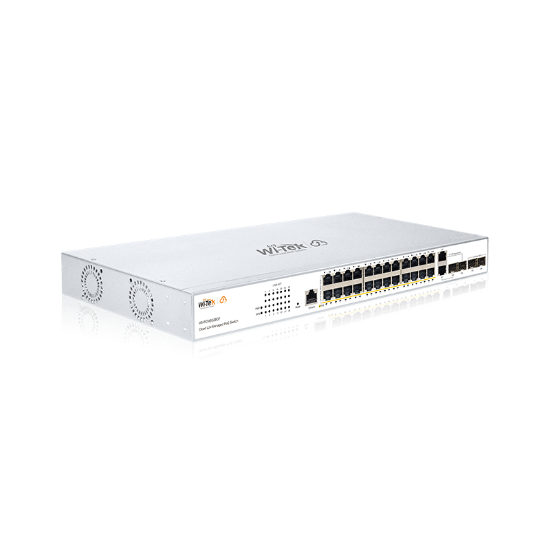 Poza cu Switch PoE 24 porturi Gigabit cu L2 management prin cloud, montabil in rack