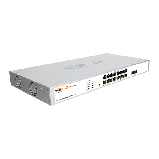 Poza cu Switch PoE 16 porturi Gigabit montabil in rack