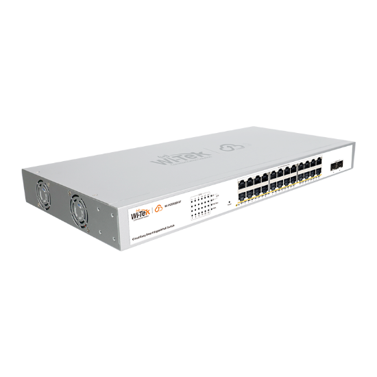 Poza cu Switch PoE 24 porturi Gigabit montabil in rack