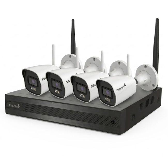 Poza cu Kit Supraveghere Wireless: 4 camere IP 4MP și NVR 4 canale, conectare automată prin Wi-Fi