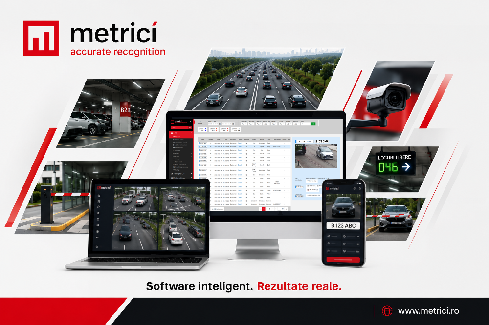 Metrici - software de recunoaștere numere de înmatriculare (LPR), management parcări și automatizare acces auto